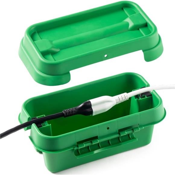 Weatherproof Connection Box – Electrical Power Cord Enclosure –Small – Green - Picture 1 of 6